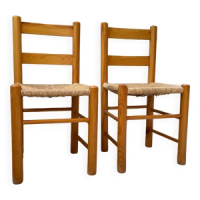 Paire de chaise paille - mobilier