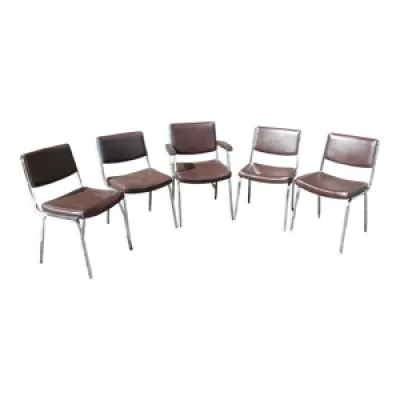 Set de 4 chaises et 1 - fauteuil simili