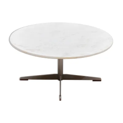 Table basse ronde en - milieu marbre