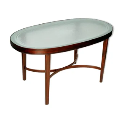 Coffee table in beech - glass top