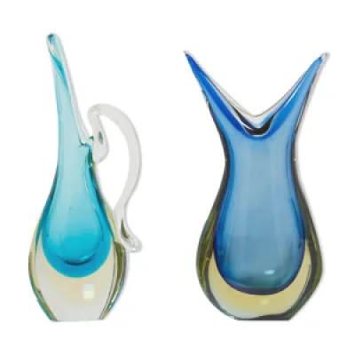 Set de deux vases Sommerso - 1970 verre murano