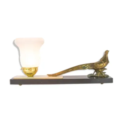 Lampe de table faisan - verre socle