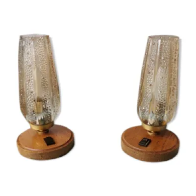 Lampes en bois avec capot - verre