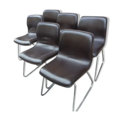 suite de 6 chaises ergonomiques - 1960
