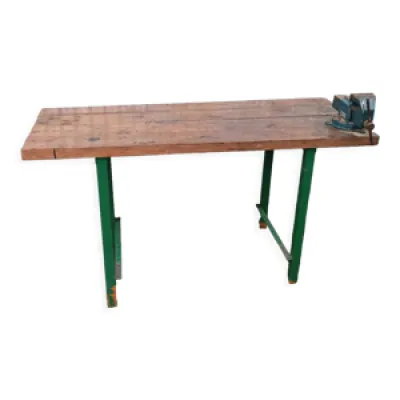 Établi d'atelier industriel - table bois