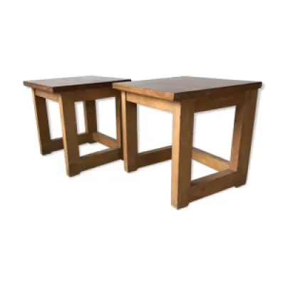 Paire bouts canapé - tables bois