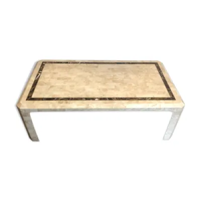 Table basse constituée - laiton marbre