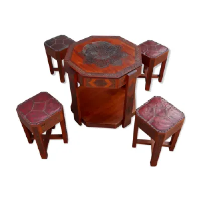 Ensemble oriental table - tabourets