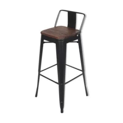 Chaise bar style - bois noir assise