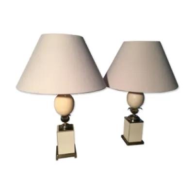 Paire de lampes oeufs - hollywood regency style