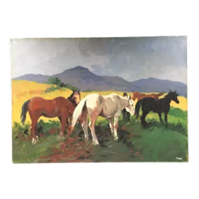 Tableau chevaux sauvages