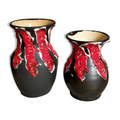 Duo de vases céramique - fat lava