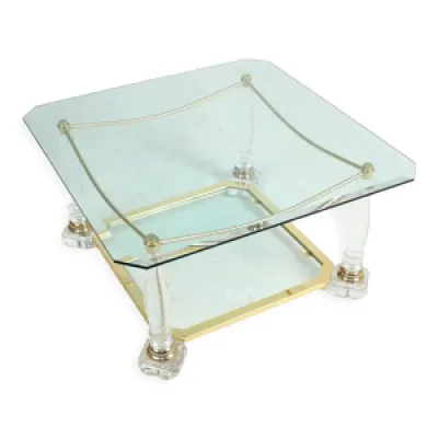Table basse Hollywood - verre 1970s