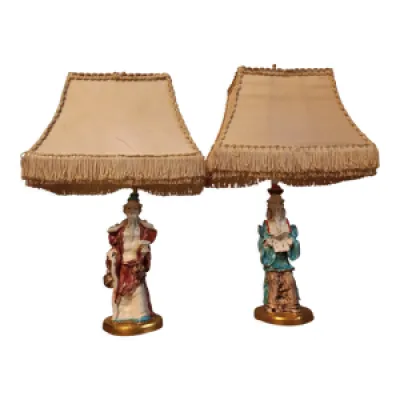 paire de lampes asiatiques - porcelaine