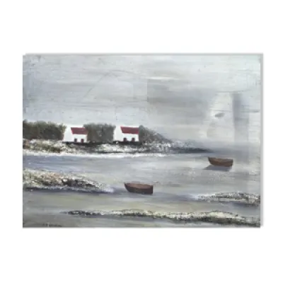 Huile sur toile paysage - breton