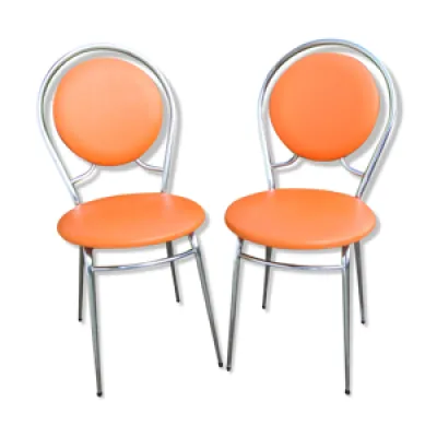 Paire de chaises vintages - oranges
