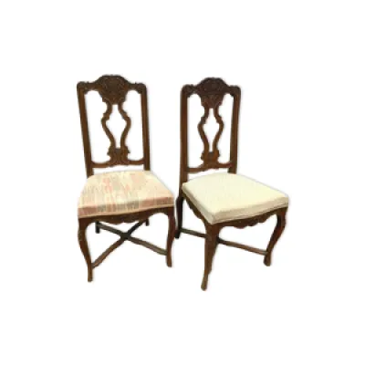 Paire chaises style - bois naturel