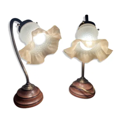 Paire lampes table - tulipe