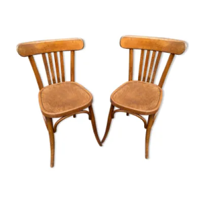 Paire chaises troquet - bistrot bois