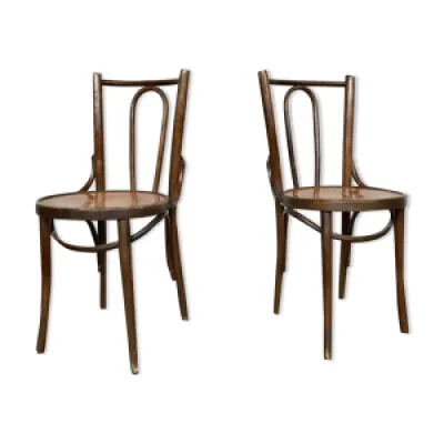 Paire de deux chaises - bistrot ronde