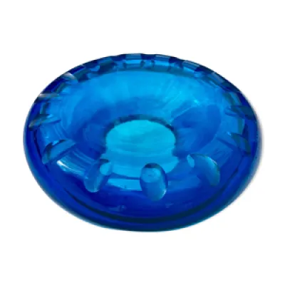 Cendrier en verre bleu - design