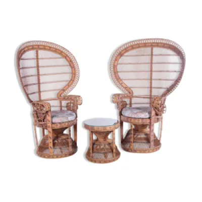 Ensemble de deux fauteuils - peacock table