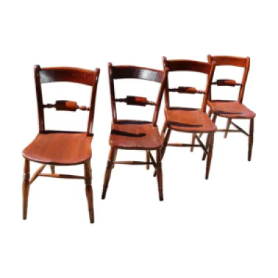 Série de 4 chaises au - massif orme