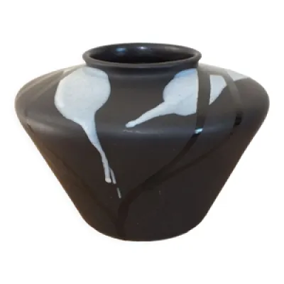 Vase toupie vintage graphique - noir