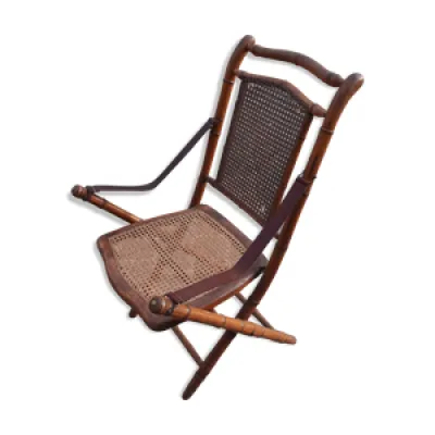 fauteuil pliant en bambou - cuir