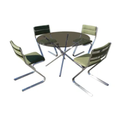 Ensemble table et 4 chaises - 1970s