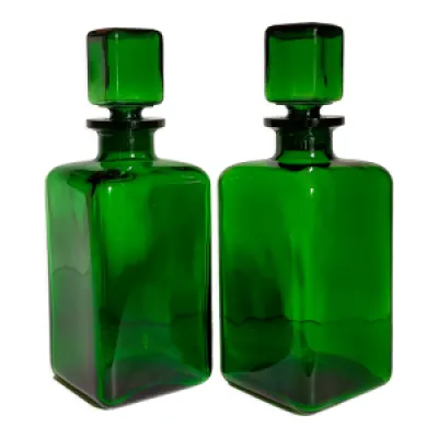 Duo de flacons-carafes - vert verre