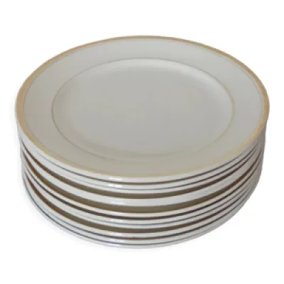 lot 11 assiettes plates - blanc