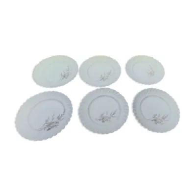 6 assiettes plates en - haviland porcelaine limoges