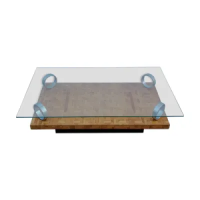 Table basse double plateau - placage