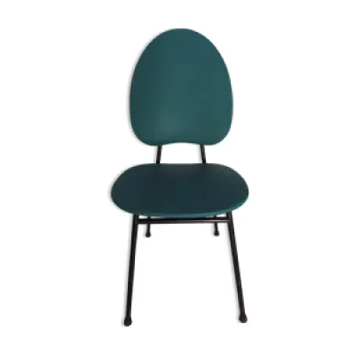 Chaise vintage en vinyl - vert turquoise