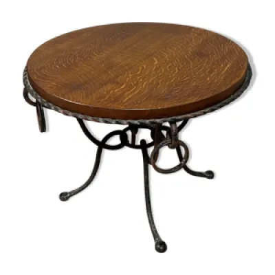 Table de salon en fer - bois circulaire