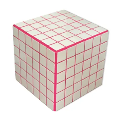 Cube bout de canapé - blanc rose