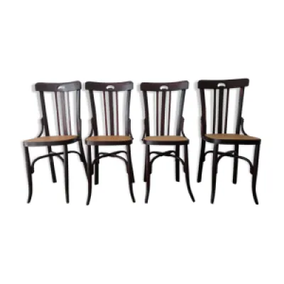 Suite de 4 chaises vintage - bois bistrot