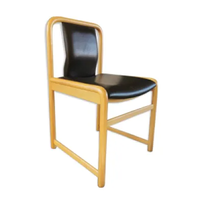 Chaise vintage en bois - assise cuir
