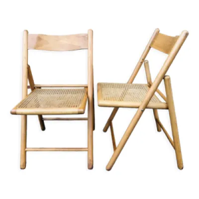Set de 2 chaises pliantes - rotin
