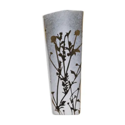 Vase ancien en verre - feuillages