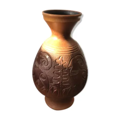 Vase céramique marron