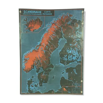 Affiche scolaire géographique - scandinavie