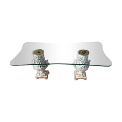 Table basse italienne - porcelaine plateau