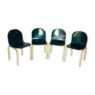 Suite de 4 chaises bois metal