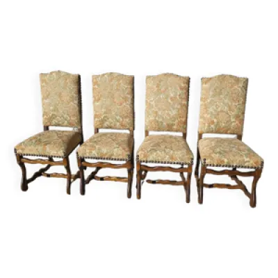 Serie de 4 chaises os - louis xiii mouton