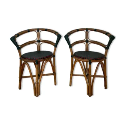 Paire chaises bistrot - bambou 1930