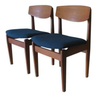 Paire chaises salle - teck 1960