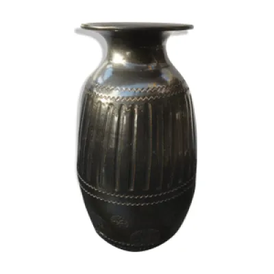 Vase céramique brune