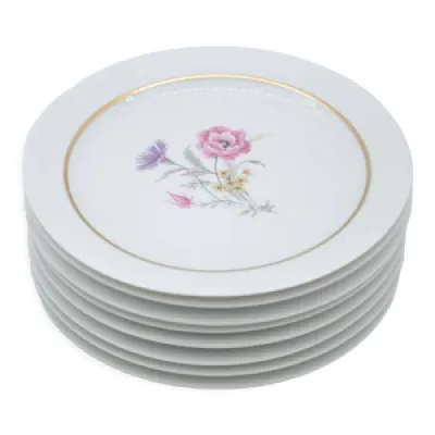 8 assiettes plates en - art porcelaine